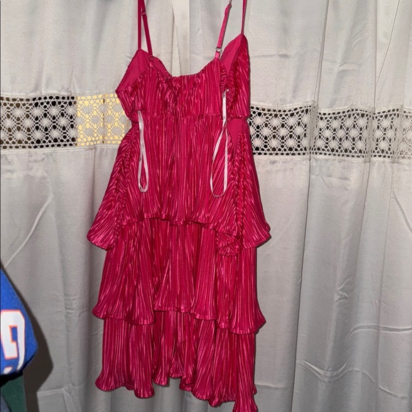 Lulu's Pink Pleated Mini Dress - Picture 2 of 3